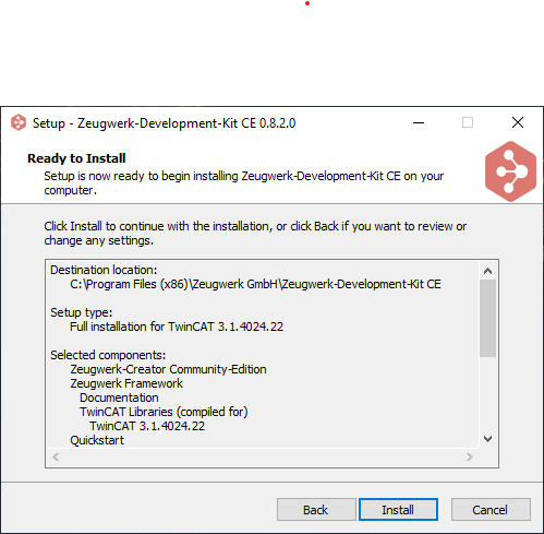 Installation summary