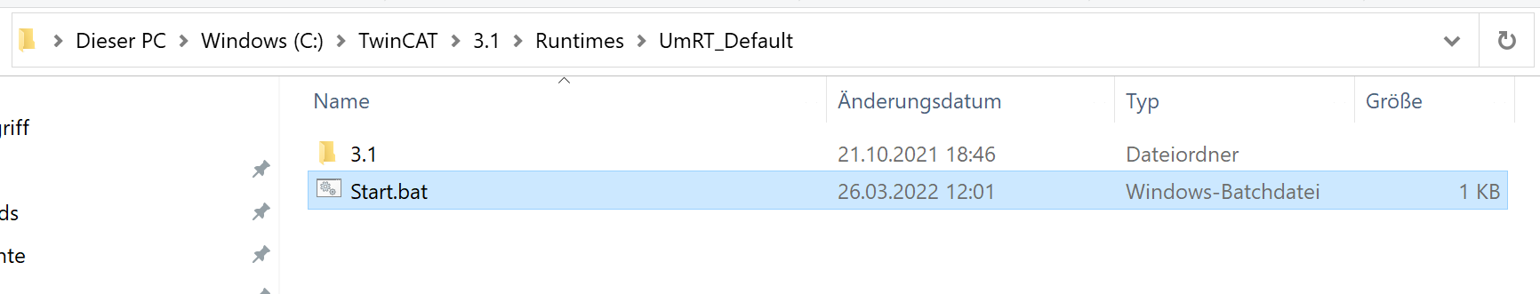 Navigate to folder of Usermode Runtime