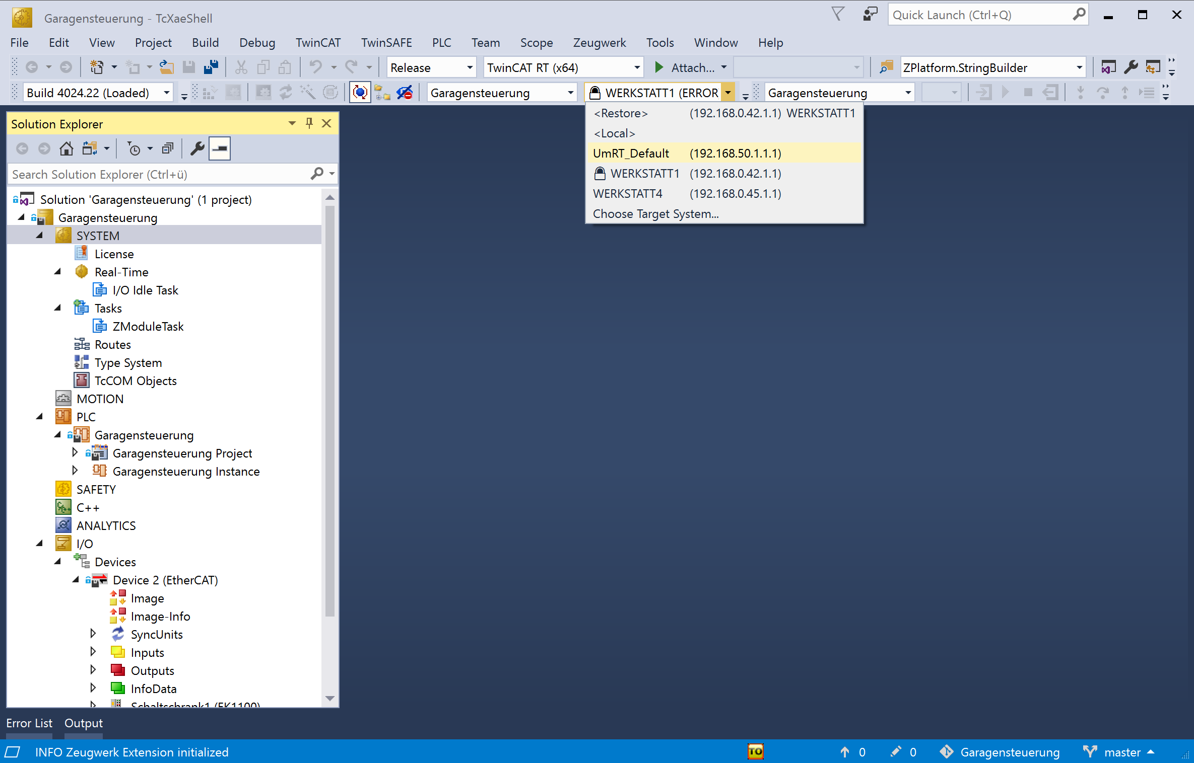 Select newly created Usermode Runtime and activate PLC